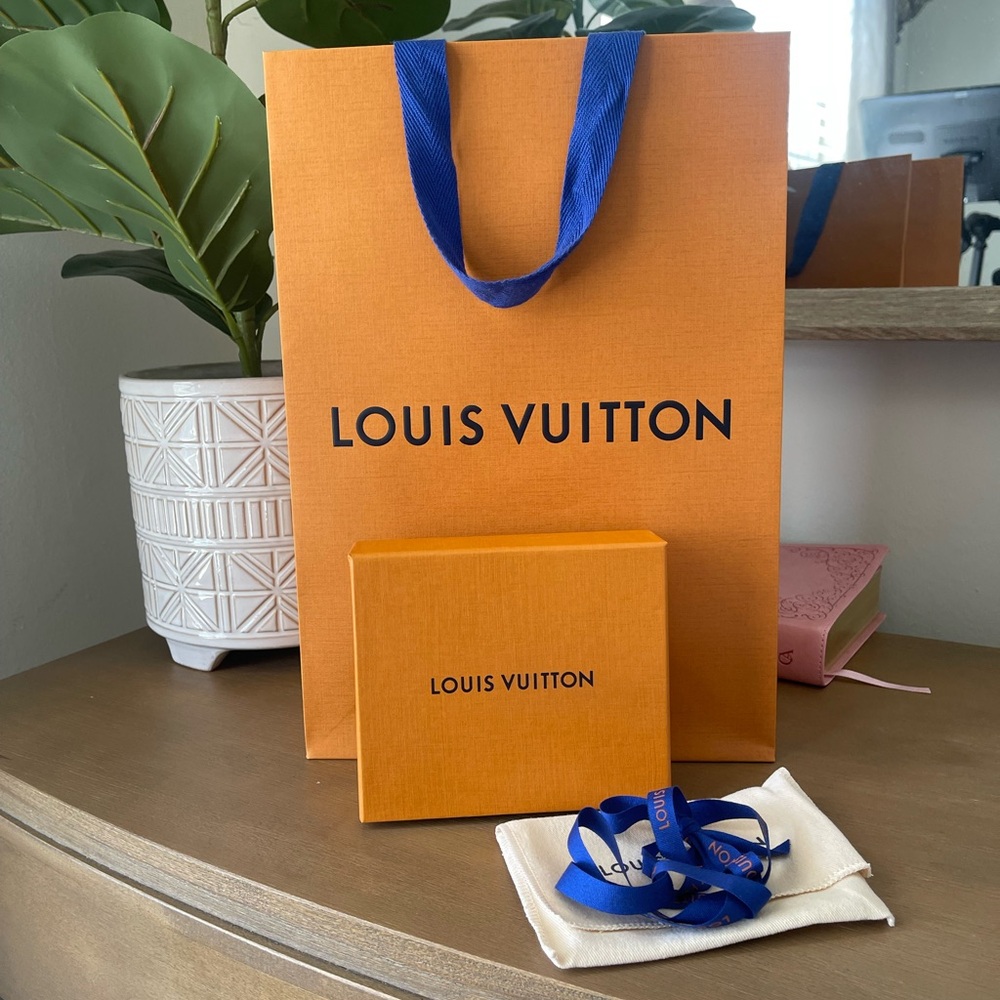 Louis Vuitton Orange Box and Bag with Blue Accents
